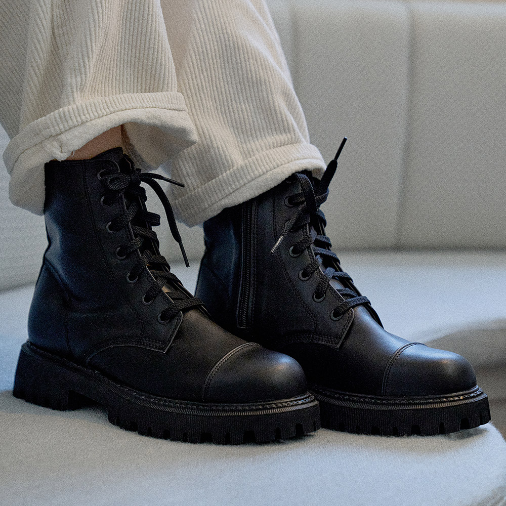 Nadia Lace-Up Walker Boots_B1517