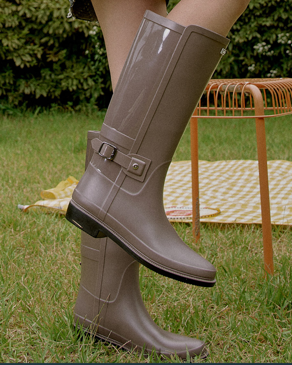 Rona Belt Long Rain Boots (2Colors)