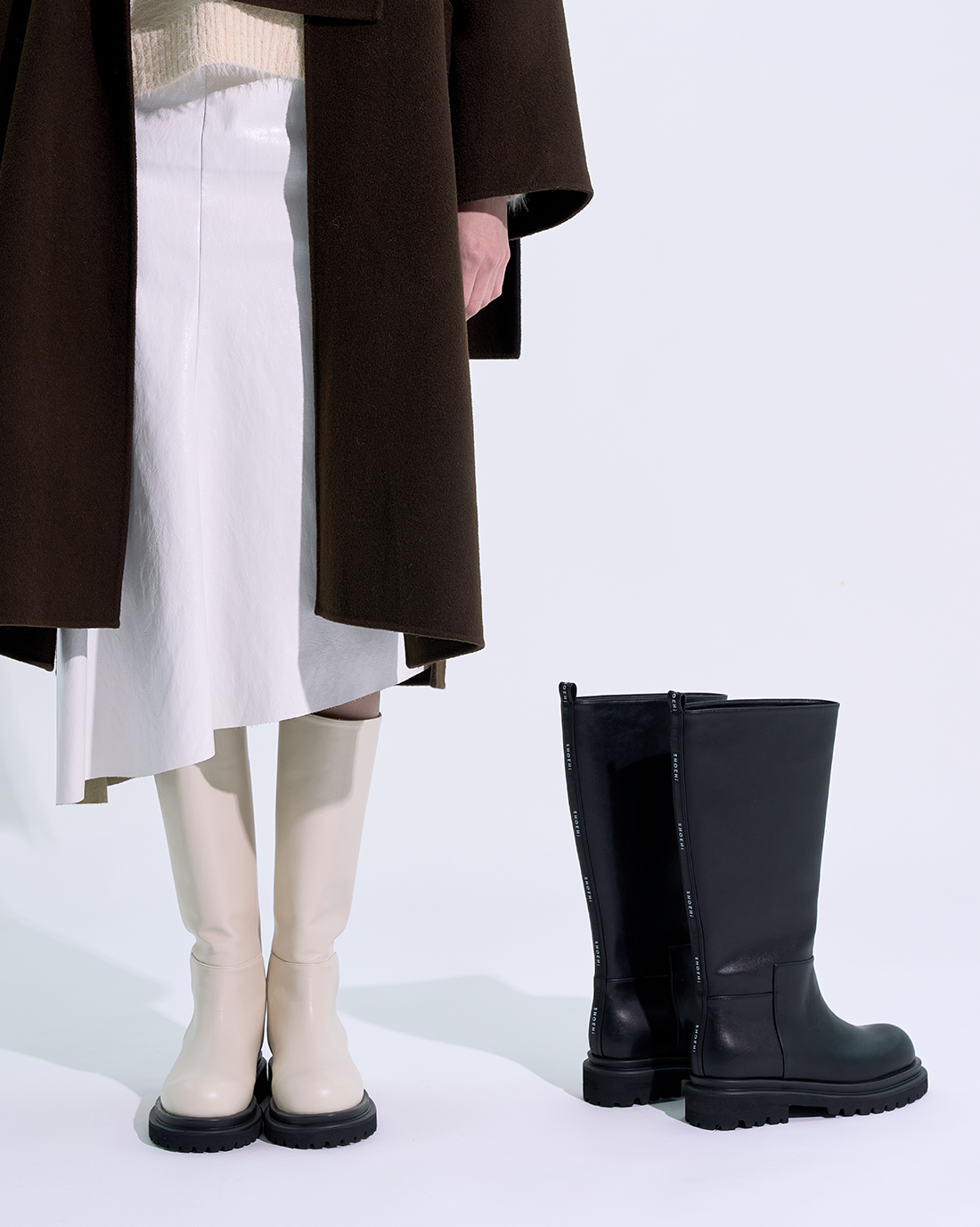 Gavy Wide Long Boots (Ivory)