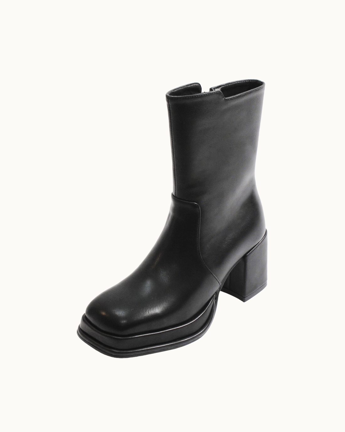 Sonia Square Toe Ankle Boots (Black)